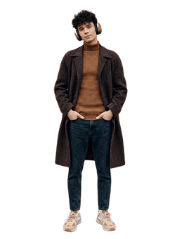 Brown Men’s Wool Overcoat